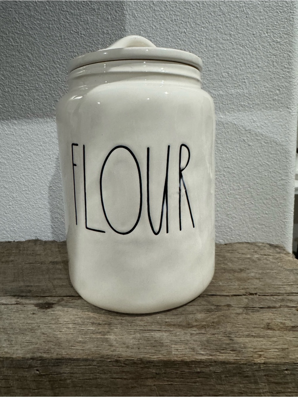 Rae Dunn White 'FLOUR' Ceramic Canister